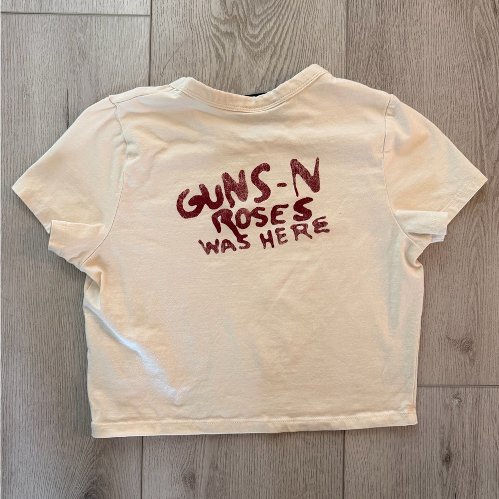 Cotton On Guns and Roses Cream Crop Top